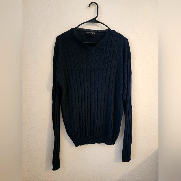 Mens Kenneth Cole Black V-Neck Sweater - Picture 1 of 4